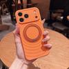 iPhone 17 Pro Max Wave Pattern Liquid Silicone Case with Rotating Magnetic Bracket and Anti-Fall Protection