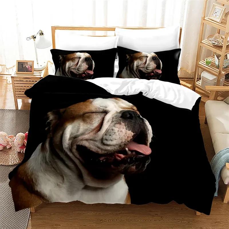 Cute Dog Duvet Cover Microfiber Lovely Puppy Pet Comforter Cover Animal Theme Bedding Set Single For Kids Girls Teens Room Decor