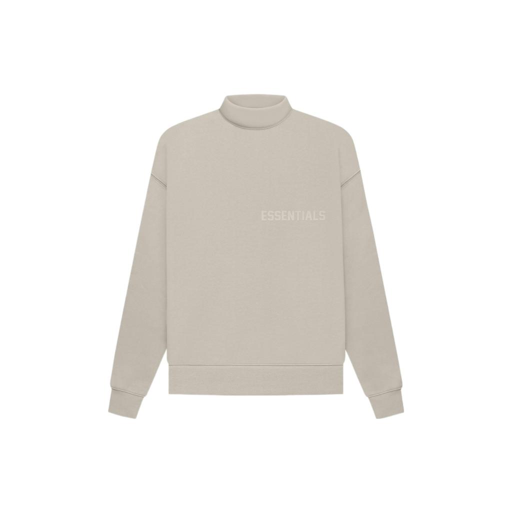 Fear of God Essentials Mockneck Sweatshirt With Smoke Logo Print And Fleece Lining Unisex Tops Smoke-Grey FOG-SS22-667