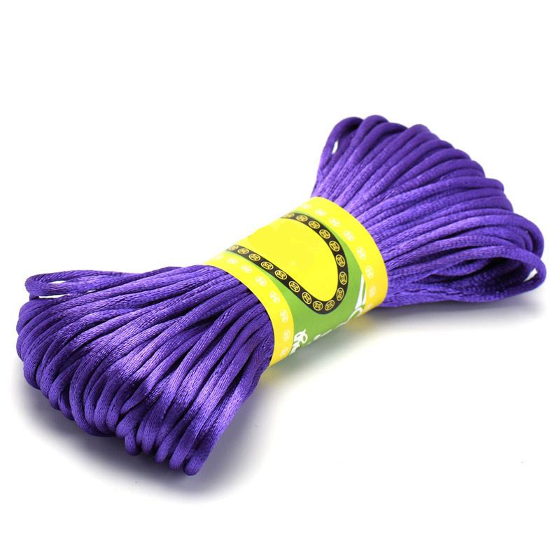 1 Pc Of 20 Meters/Bundle Of 2.5MM Chinese Knot Polyester Colored No.5 Thread Handmade Woven Rope DIY Jewelry Wire