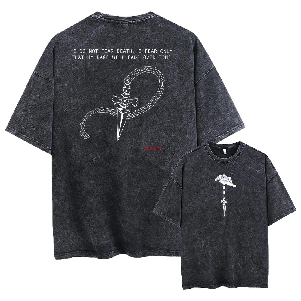 Hunter X Hunter Vintage Graphic TShirt Washed Cotton Hip Hop Tee Unisex