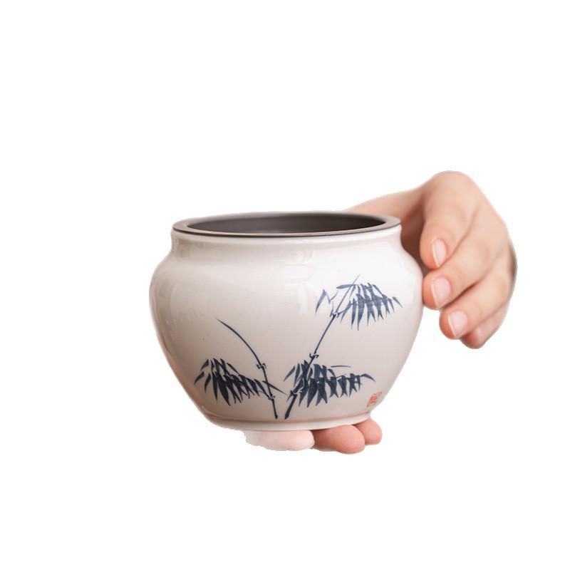 Hand-painted Ash Glaze Jianshui Ceramic Tea Wash Bowl (Kung Fu Tea Set)