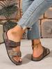 Large Size Rivet Haken Slippers for Women, Belt Buckle for Outdoor Wear, Exposed Toe Sandals