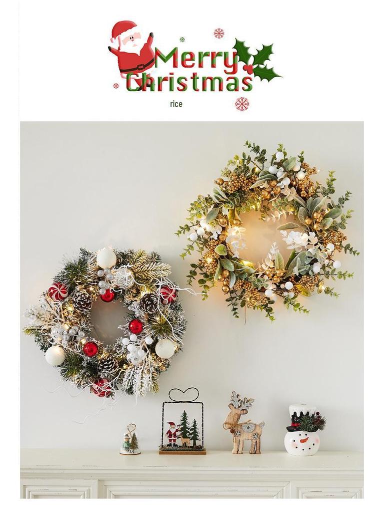 Creative Christmas Rattan Wreath Door & Window Ornament