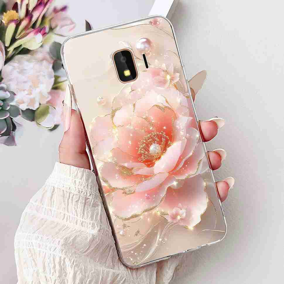For Samsung Galaxy J2 Core 2018 Case Flower Dragon Soft Silicone TPU Back Cover For Samsung J2 Core J2 Pro 2018 Phone Cases Bags