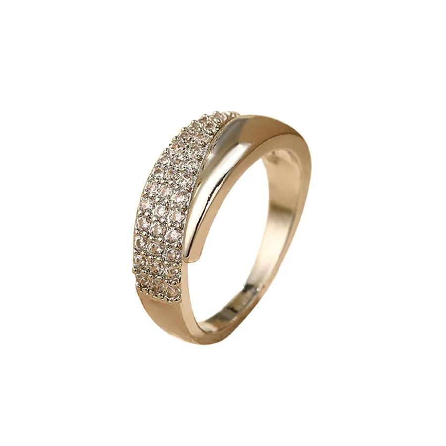 Anelli Geométrici Irregolari alla Moda Pieni di Zirconi Anello Multistrato Personalizzato per Dito Indice per Donne Gioielli di Fascino Accessori Regali