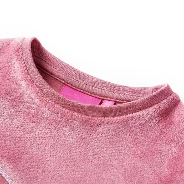 Sweatshirt pour enfants velours patchwork framboise 92/104/116/128/140