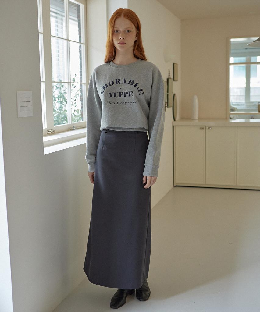 Yeoppe Wool Line Skirt_Charcoal