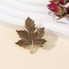 Vintage Maple Leaf Brooch With Antique Finish And Sparkling Rhinestones Antique Jewelry For Elegant Outfit Enhancement