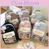 Cute Letter Print Cat Ears Design Student Backpack With Transparent Compartment For Daily Use