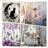 Waterproof Mildew Resistant Shower Curtain With Hooks Cute Simple Design Easy Install Washable For Home   Hotel Bathroom Decor