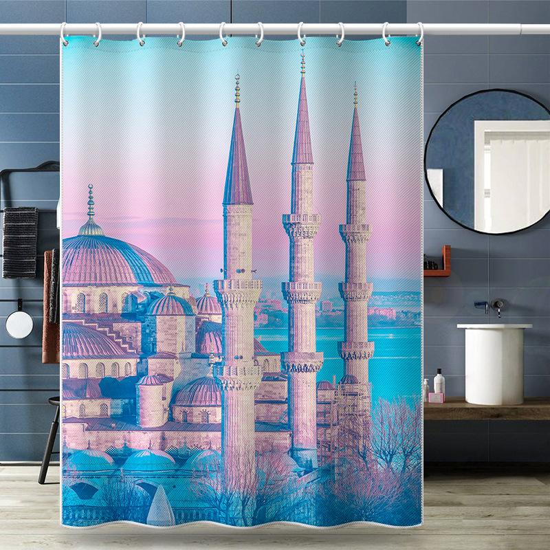 Tenda impermeabile ispessita per bagno, tenda da doccia a prova di muffa, tenda divisoria per doccia, tenda da doccia, tenda da bagno, perforazione gratuita