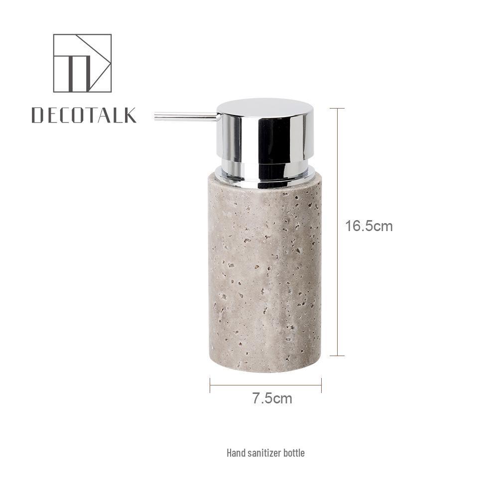 Set da Bagno Travertino Grigio Argento Wabi-Sabi: Vassoio e Decorazione per Lavabo.