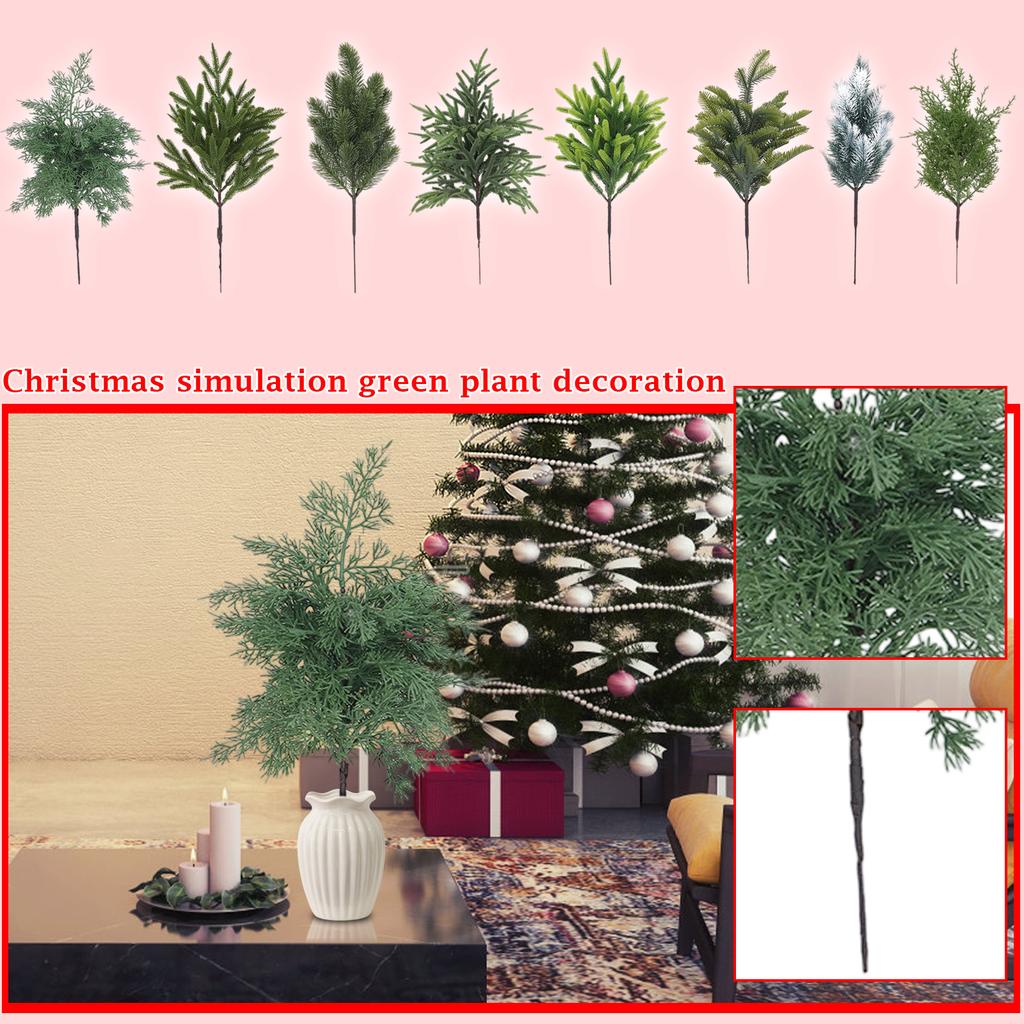 Simulated Branch Single Decorative Christmas Green Plant Ornaments Indoor Flower Arrangement Accessories