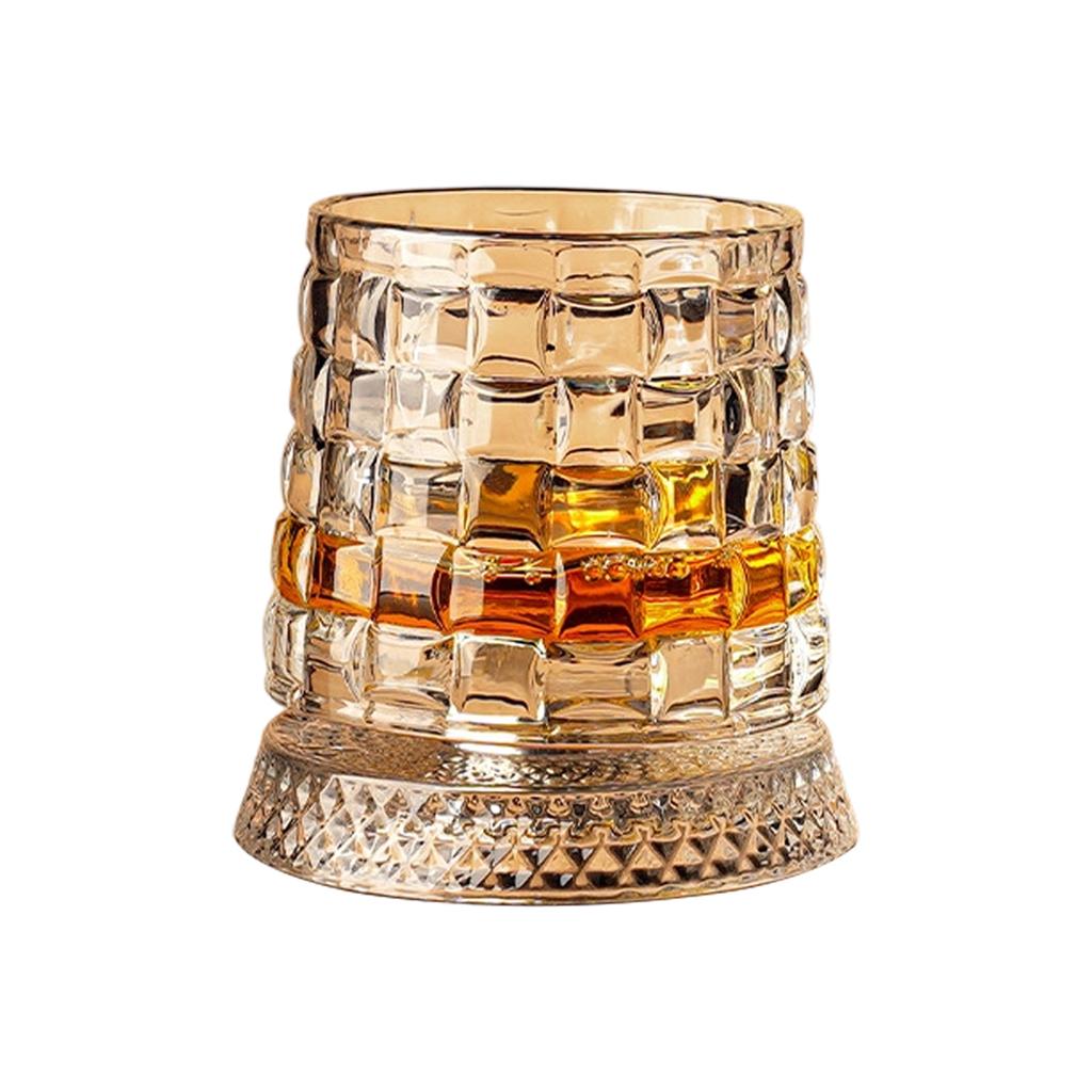 Elegant Rotating Whiskeys Cup Crystal Glass Easy Cleaning Design Wine Vessel Accessories Drinkware for Parties