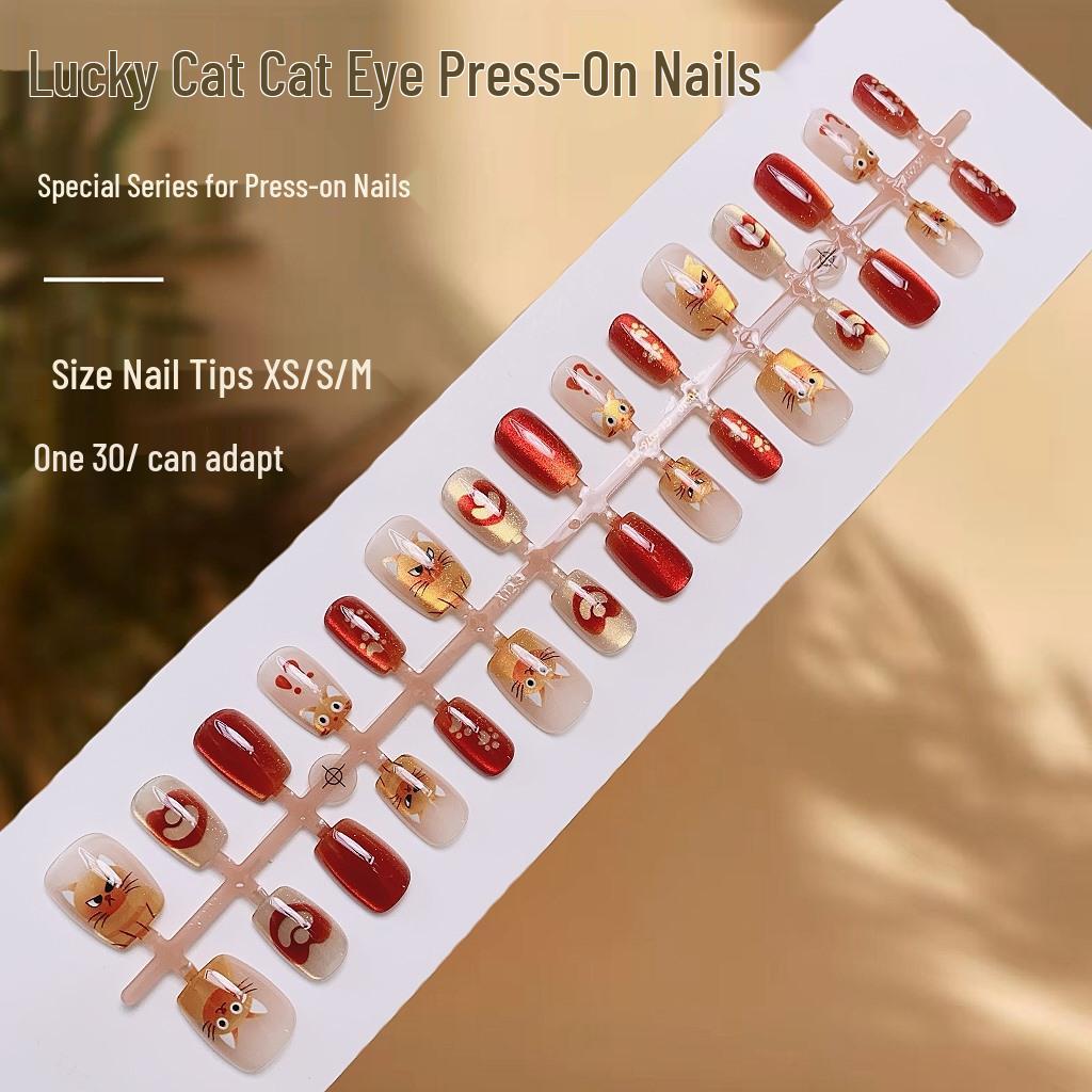 

Charming Cat Eye Nail Kit - Exquisite Cute Fake Nails