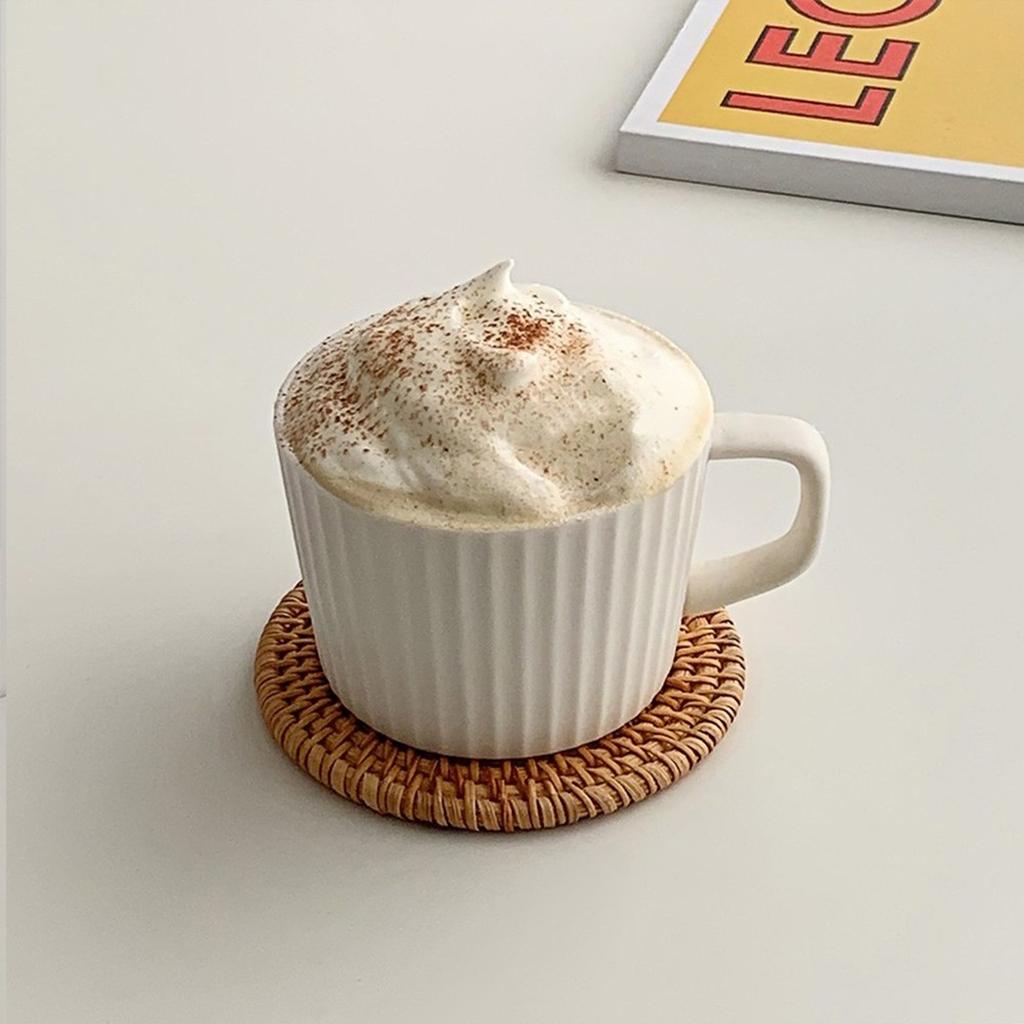 1 Stück Vintage Rattan Untersetzer Handgefertigt Gewebt Getränkematte Platzset Mit Korb UK