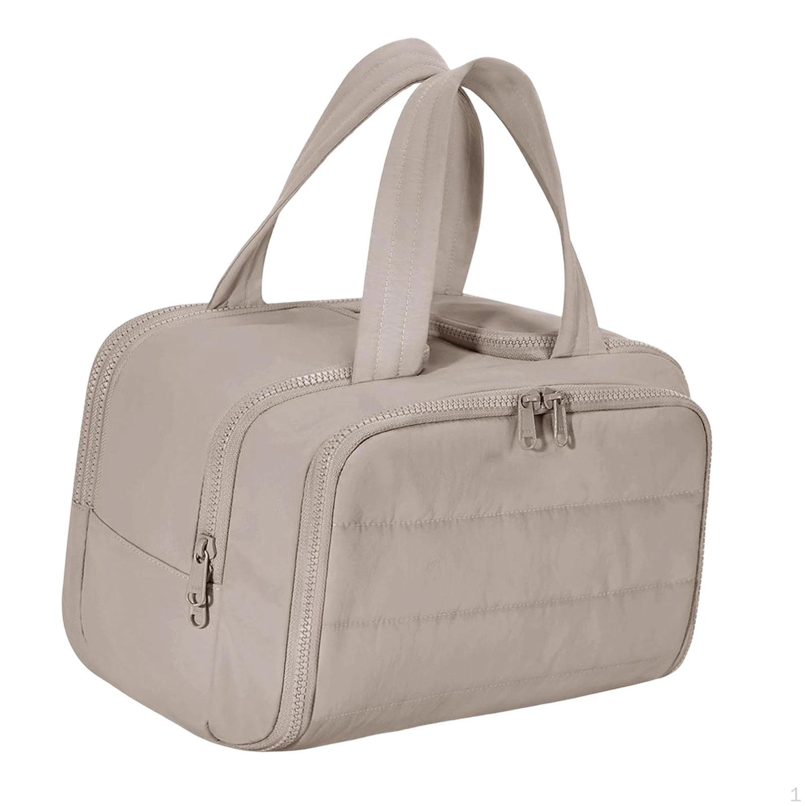 

Cosmetic Bag Travel Toiletry Multifunctional Make up Organizer with Dividers for Business Trips brown