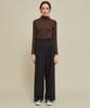 Manavis Seven Fw Long Wide Slacks Black