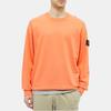 STONE ISLAND Felpa Girocollo Casual Colore Unico con Toppa Bussola FW22 Minimalista Uomo felpa Arancione 721563051-V0037