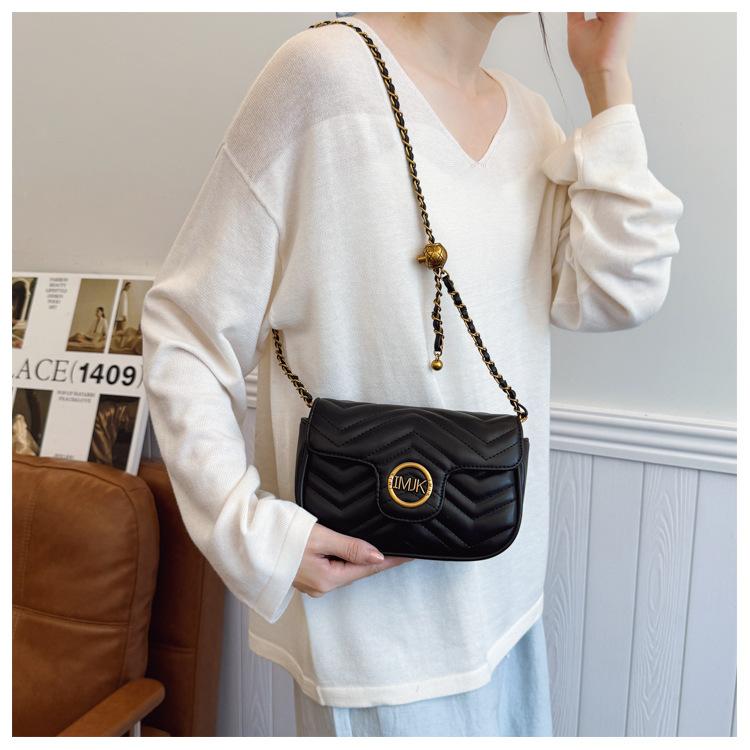 New Small Square Bag, Rhombus Embroidery Thread Bag, Women's High-end Fashion Chain Bag, Four-season Versatile Single Shoulder Messenger Bag