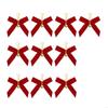 10Pcs Velvety Bowknot Hnaging Ornament with for Christmas Tree Decoration