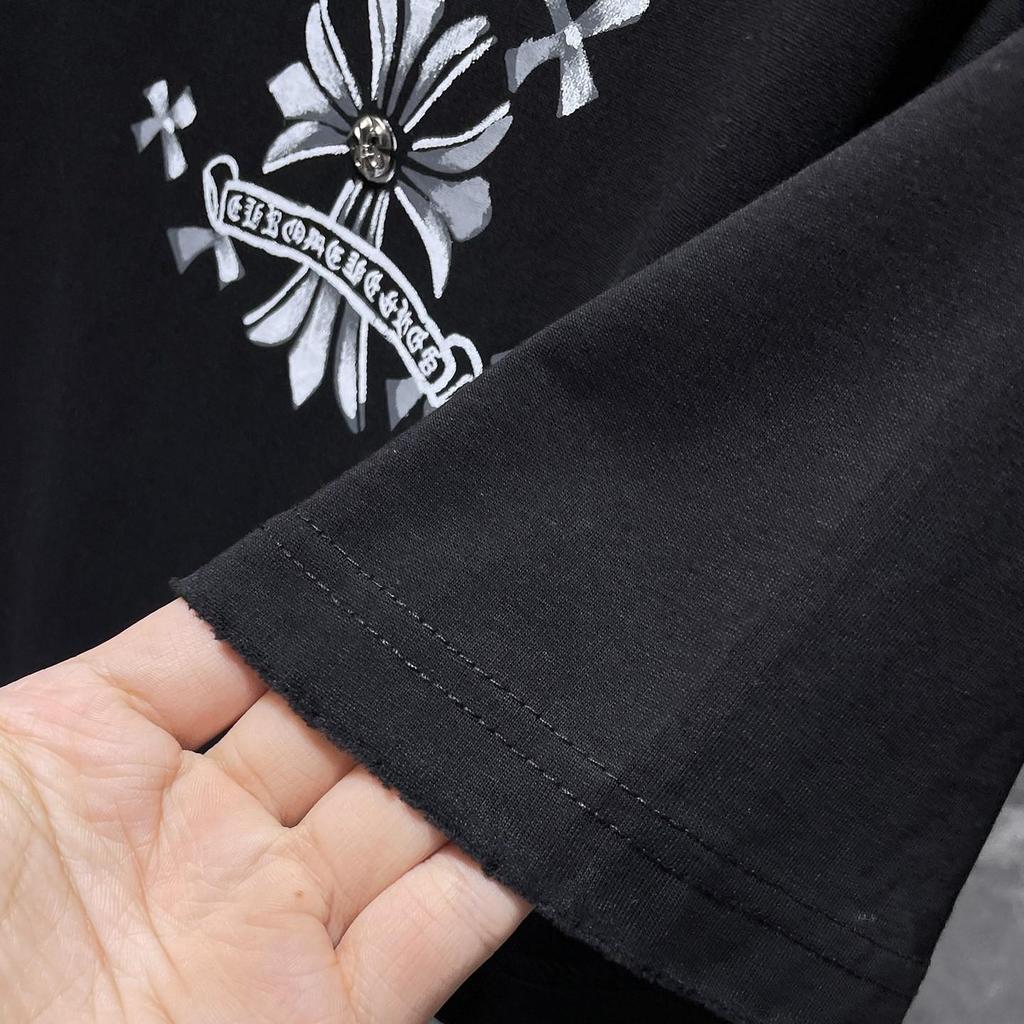 8931 CHROME HEARTS 2026 Summer New High Quality Cotton Round Neck Loose Large Size Men's and Women's T-shirt Couple T-shirt