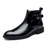 Factory direct sales Chelsea boots autumn new high-top British style glossy pointed formal leather boots foreign trade men's shoes