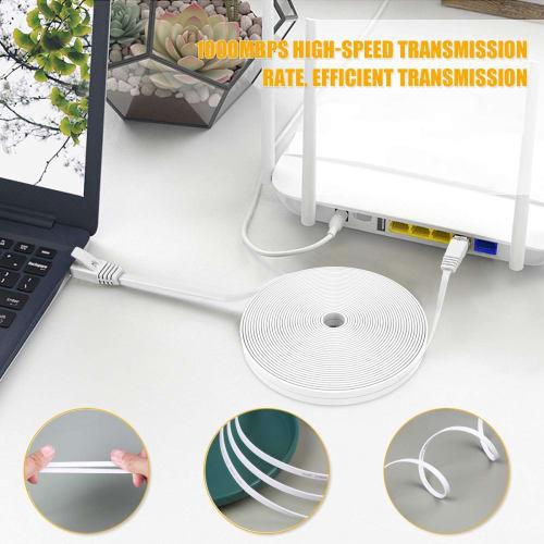 FOSTO Cat8 LAN Cable 3M Ultra High Speed ??40Gbps/2000MHz Category 8 Compliant Ethernet Cable Gap Wired Lan Cable Internet Flat Cable Shield RJ45 Conn