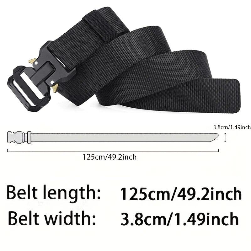 1pc Men's Belt Outdoor Tactical Belt Multi-Function Buckle Nylon Belt High Quality Alloy Buckle Belt Sports Canvas Neutral Belts