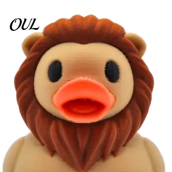 Fashion Enthusiast Gifts Cute Lion Duck Figurine, 3D Printed Desktop Ornament, Creative Environmentally Friendly Pla Figures Animal Statue for