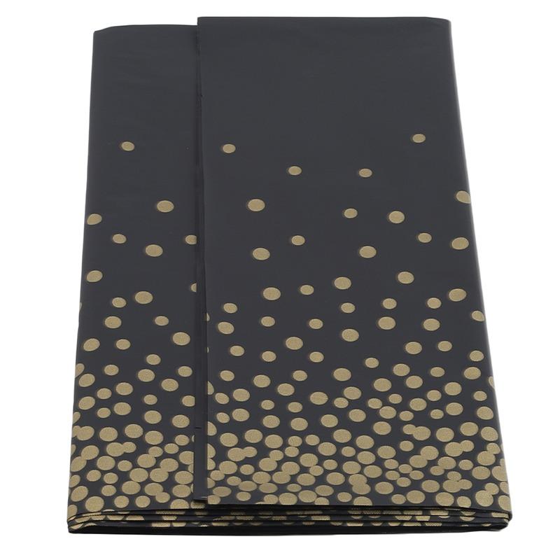 274*137cm Tablecloth Bronzing Black Dot Table Cover for Adult Happy Birthday Party Supplies Wedding Decorations Christmas Decor
