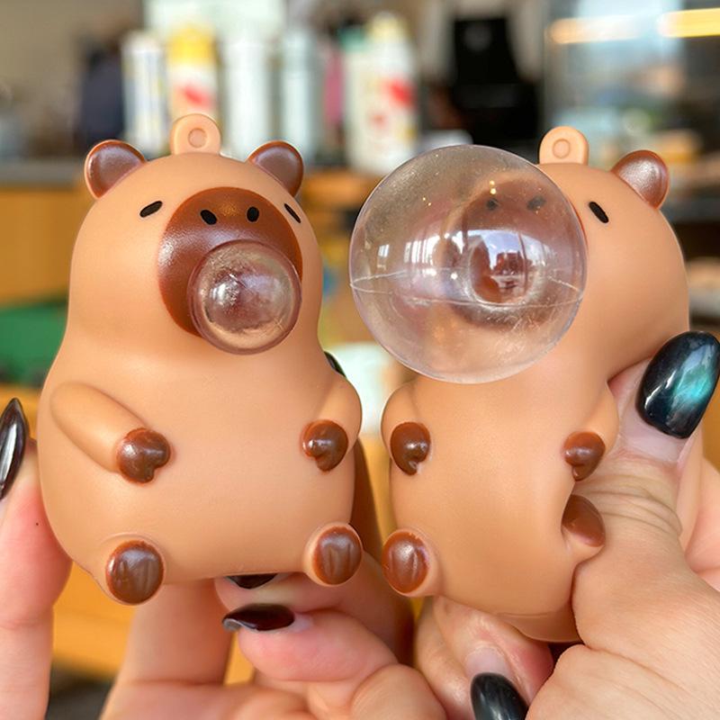 Creative Capybara Bubble Blowing Squeeze Toy: Viral Decompression Toy for Kids and Stress Relief