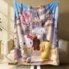 Sanrio Spring Forest Flannel Blanket Kawaii Hello Kitty Print Soft Warm Fluffy Throw Bed Sofa Cover Nap Office Shawl Summer