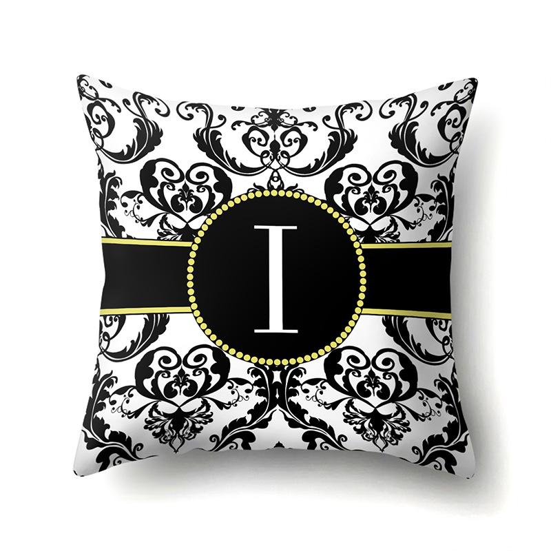 Polyester Pillow Case Home Decoration Geometric Print 26 English Letters Bedside Cushion Cover