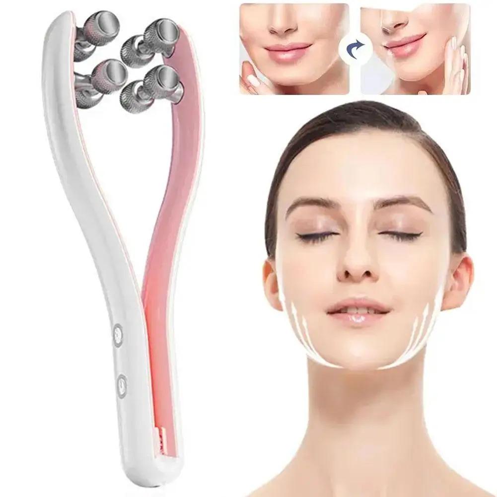EMS Face Lifting Roller RF Double Chin V Face Shaped Facial Massager Jaw Cheek Thin Slimming Facial Lift Up Belt Skin Care Tool