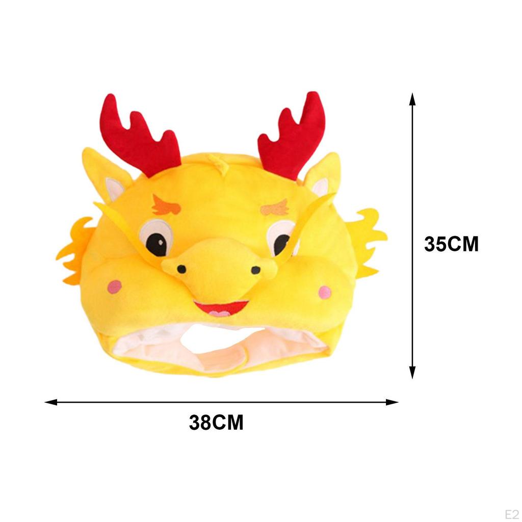 Plyšová dračí čepice Kreslené zvířecí oblečení Kluci Dívky Pohodlná Zábavná pokrývka hlavy Pokrývka hlavy pro