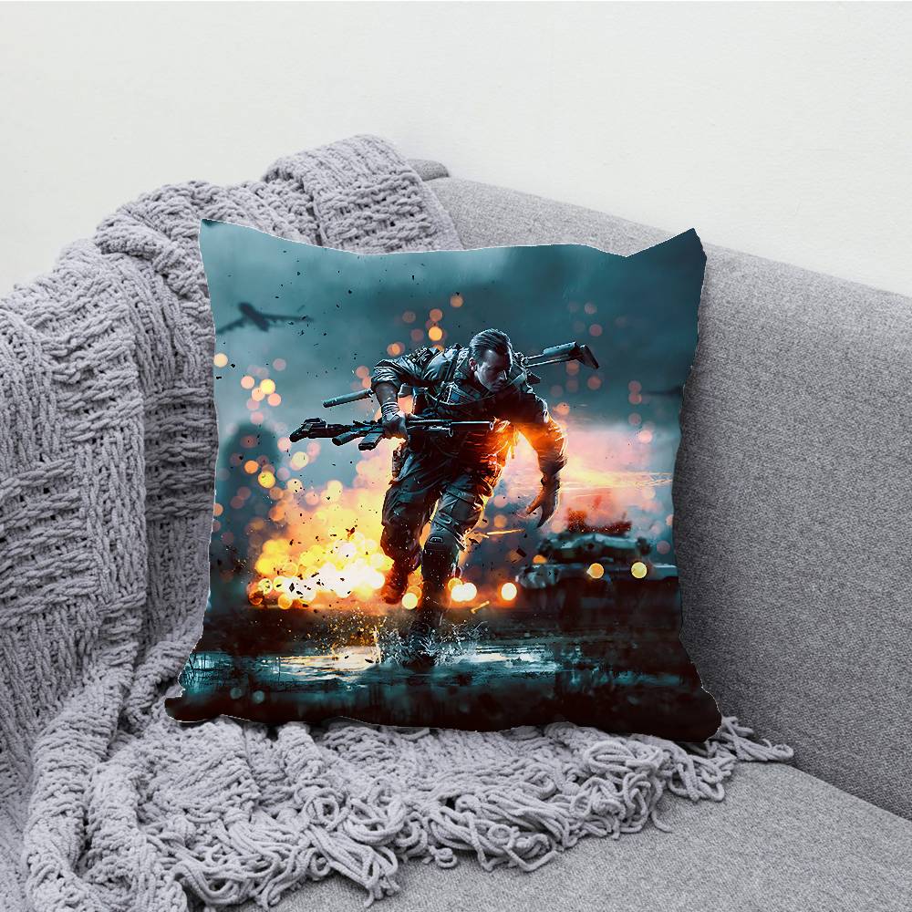 B-Battlefield 6 Pillowcases Bedroom Living Room Sofa Home Decor Polyester Cushion Cover with Zipper