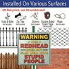 2D Flat - 1pc, Vintage Metal Aluminum Decorative Sign, Humorous Warning Sign with Red Hair, Suitable for Porches, Hallways, Game Rooms, Room Decor
