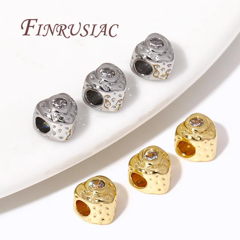 Heart Shape Beads For Bracelets 18K Gold Plated Separators For Beads,Spacers Beads,DIY Jewelry Making Supplies