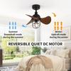 1 Stück Deckenventilatoren mit Lichtern, 6 Geschwindigkeiten, 22-Zoll-Deckenventilator mit Fernbedienung, mit geräuschlosem umkehrbarem Gleichstrommotor, geeignet für kleine Räume