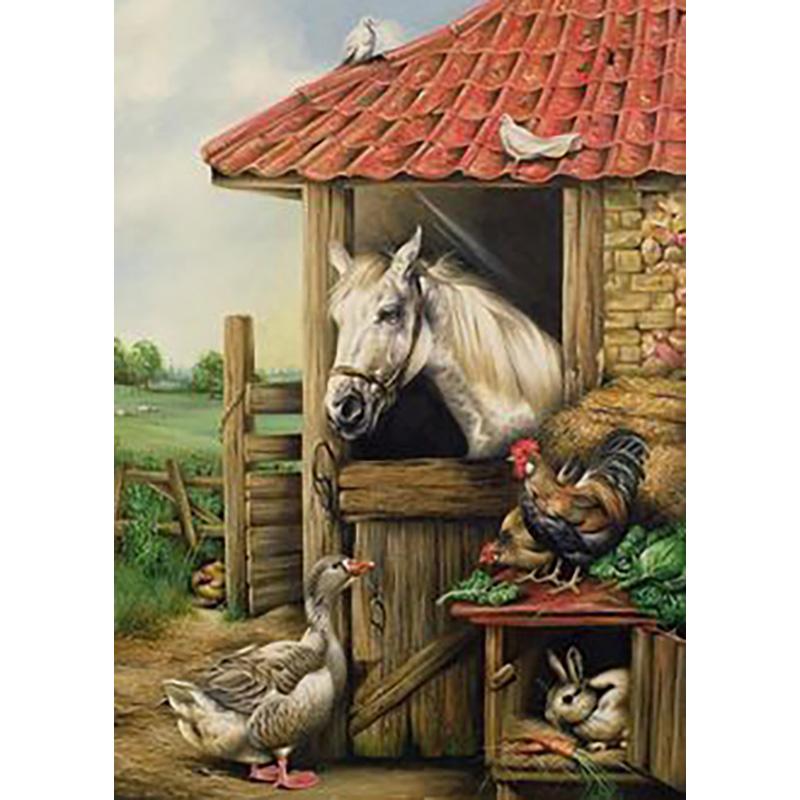 Diy Horse 5D Diamond Painting Full Round Drill Cross Stitch Rhinestone Animal Scenic Diamond Embroidery Mosaic Home Decor