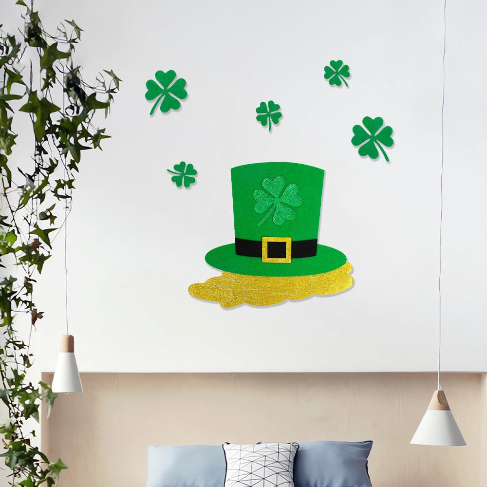 Whimsical St Patricks Day Door Decorations Featuring Playful Leprechaun And Styles Clover