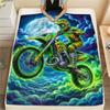 Moon Sports Car Print Flannel Blanket,High Quality Comfortable for All Seasons,Home Decor,Warmth and Comfort,Perfect for Christmas Gifts