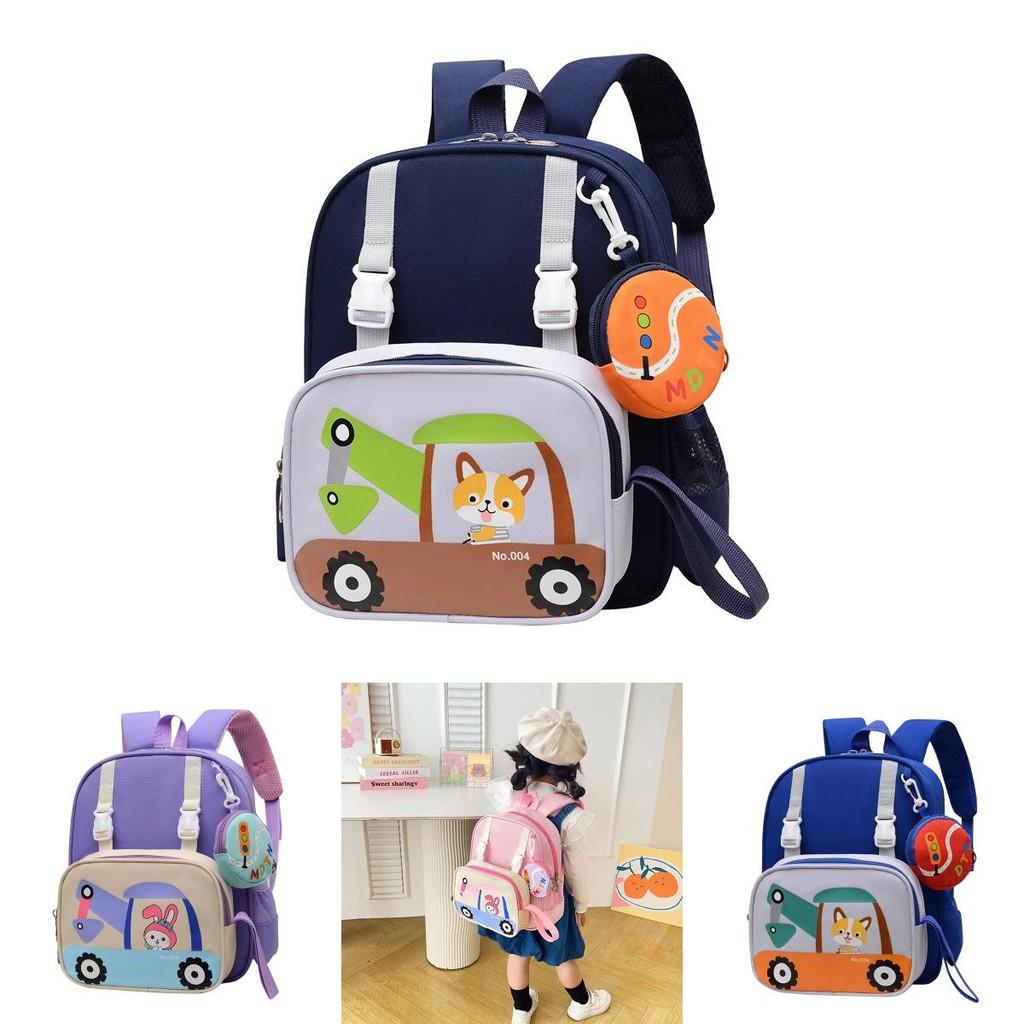 Elegant Simple And Colorful Kids Backpack In Pink Purple And Blue For School And Play