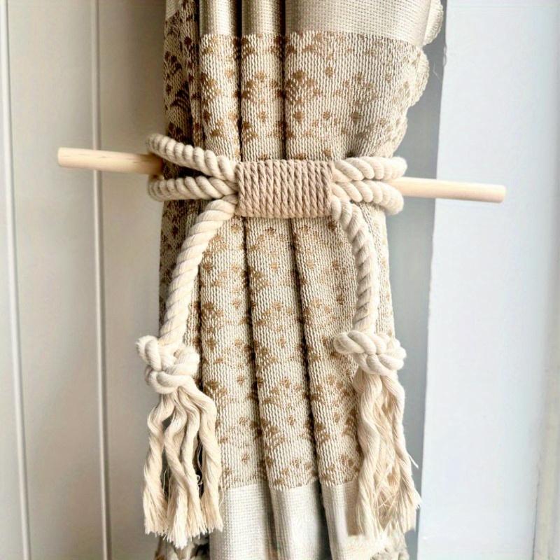 2 st 1 PAR Handgjorda Bomullsrep Gardineremmar Bohemisk Stil Icke-perforerade Gardineremmar Original Su Feng Gardinerstillbehör