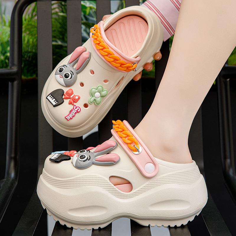 Nowe Damskie Urocze Platformowe Modne Buty z Dziurami Antypoślizgowe Oddychające Miękkie Lekkie Sandały Klapki Hawajskie Bohemskie Plażowe Casualowe Wygodne Klapki