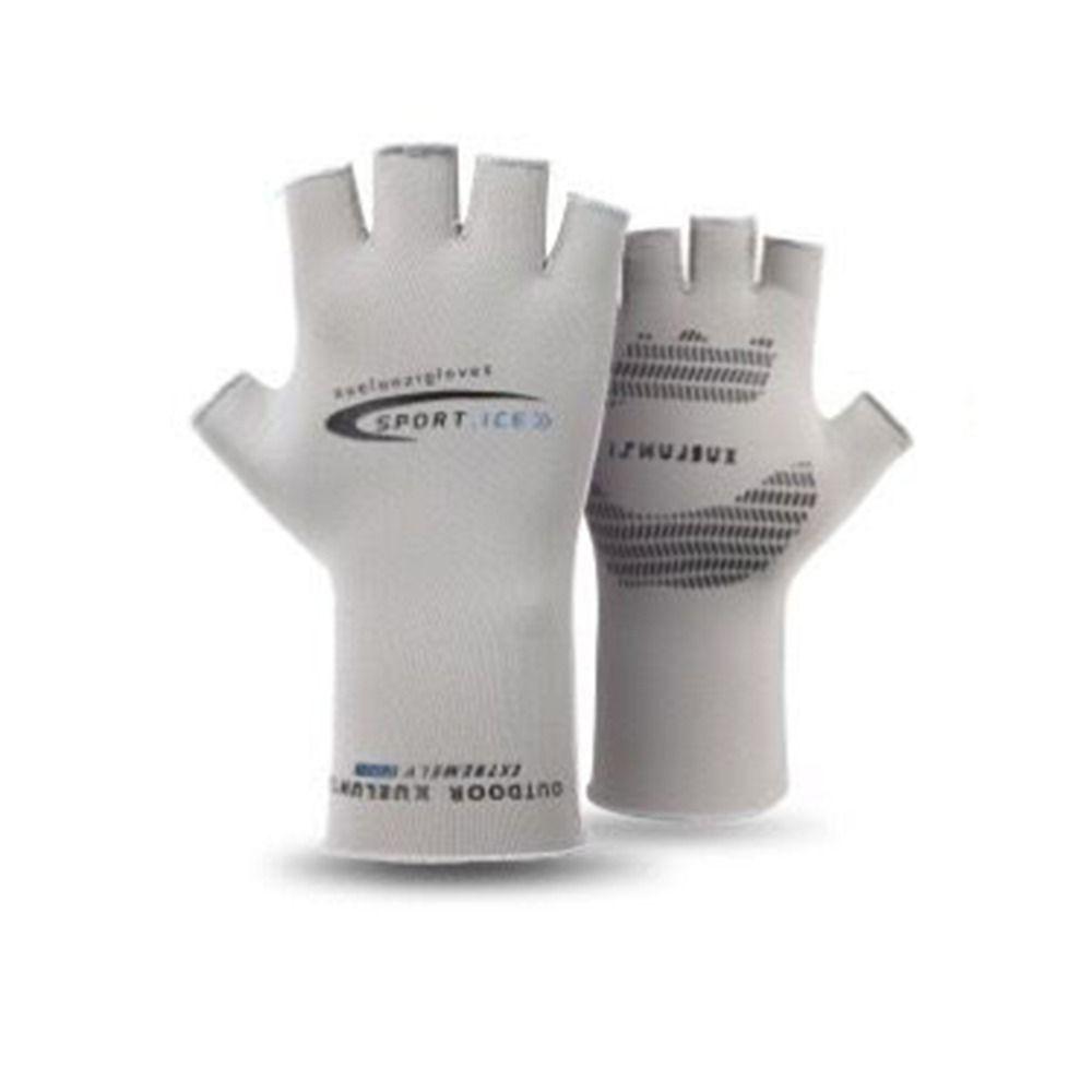 

Breathable Men Women Gloves High-elastic Summer Cycling Gloves Thin Fishing Gloves Outdoor sports Grey-Half fingers