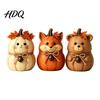 Seasonal Autumn Shelf Display 3PCS Rustic Harvest Wooden Ornaments Animal Designs Retro Small Pumpkin Figurines Distressed Farmhouse Crafts