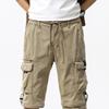 JAYSCE Unisex Cotton Convertible Cargo Pants Multi-Pocket Outdoor Hiking Trousers Detachable Shorts Elastic Waist